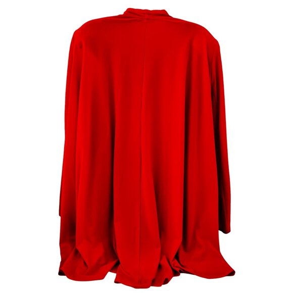 Vintage 1980's GOTTEX Red Open Front Full Swing Jacket Kimono Topper Womens S P - Picture 9 of 14